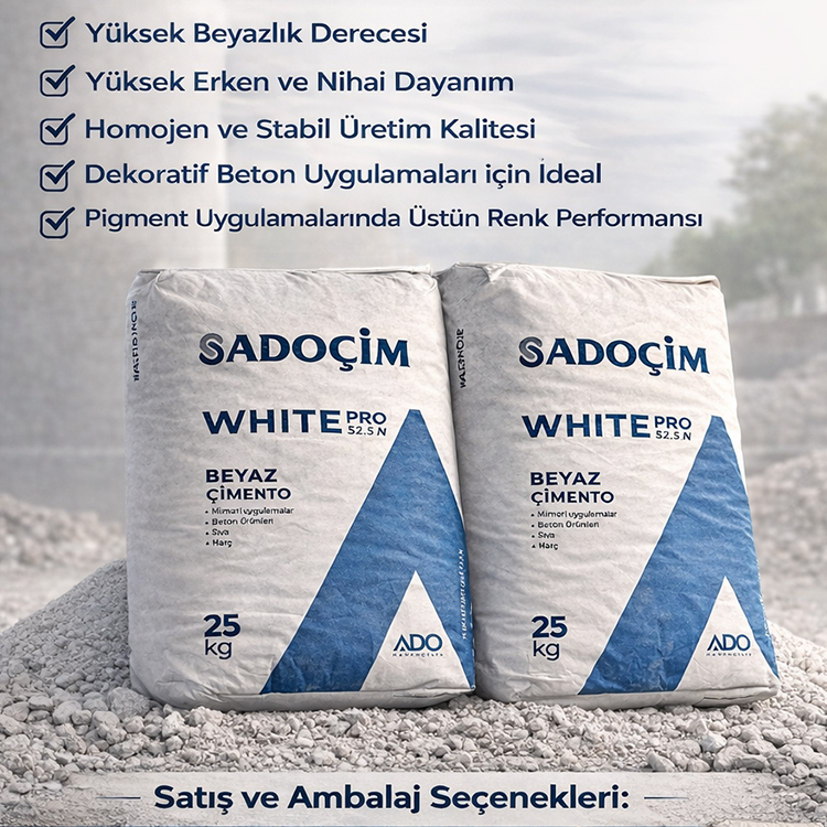 ADOCIM WHITE PRO 52.5 N Beyaz Çimento Beyaz Çimento